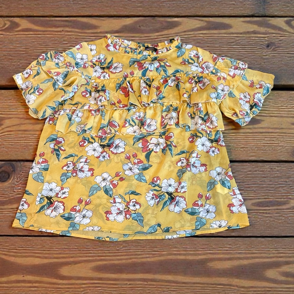 Women’s Floral Popover Blouse Layered Front (L/XL)